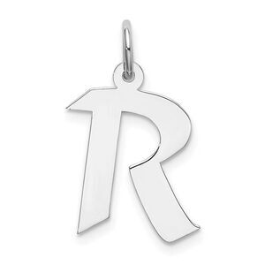 Sterling Silver Karlie Collection Artisan Block Initial Charm Letter R
